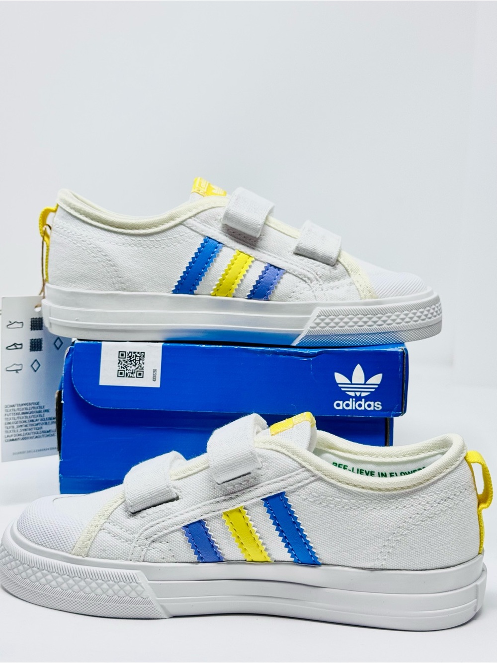 NEW Adidas Originals Nizza CF I Toddler Size10K White Flower/Bee/Stripe W/Bx $60 - Picture 10 of 10